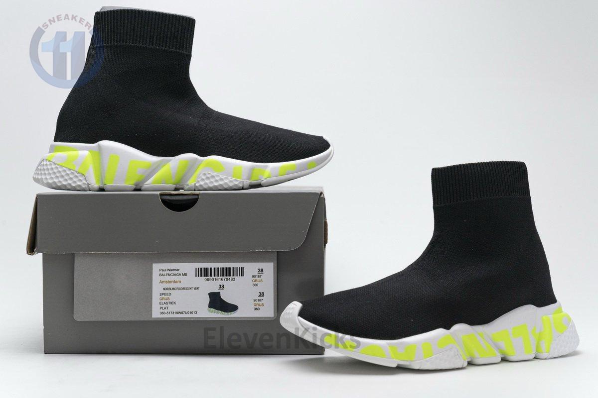 Ba*len*cia*ga stretch mesh high top sneaker black white