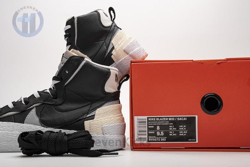 BV0072-002 Sacai x Nike Blazer Mid Black Grey