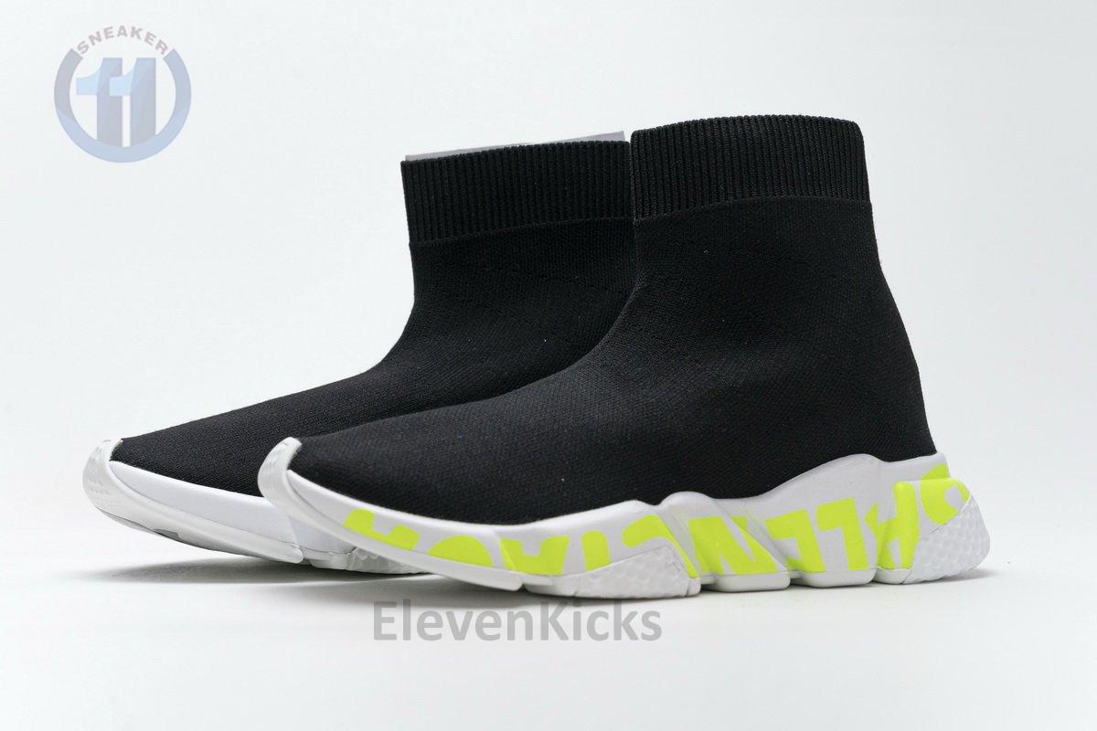 Ba*len*cia*ga stretch mesh high top sneaker black white