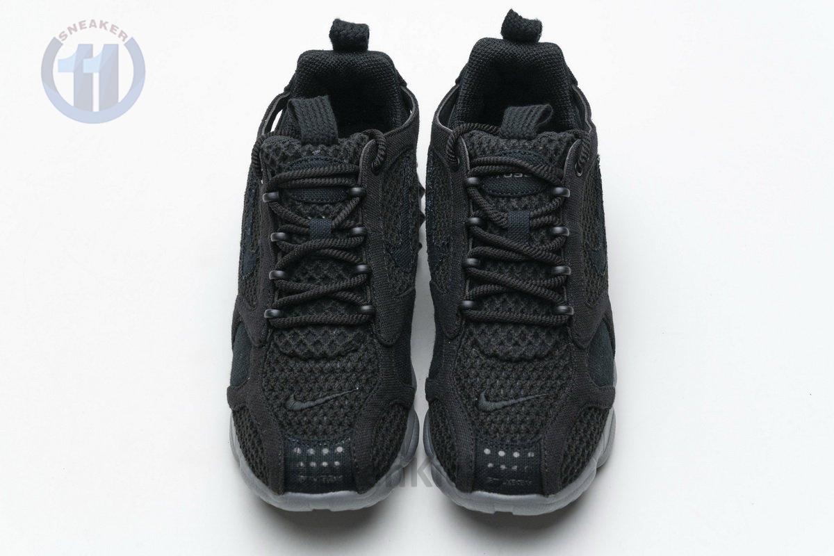 CQ5486-001 Stussy x Nike Air Zoom Spiridon Cage 2 Black Cool Grey
