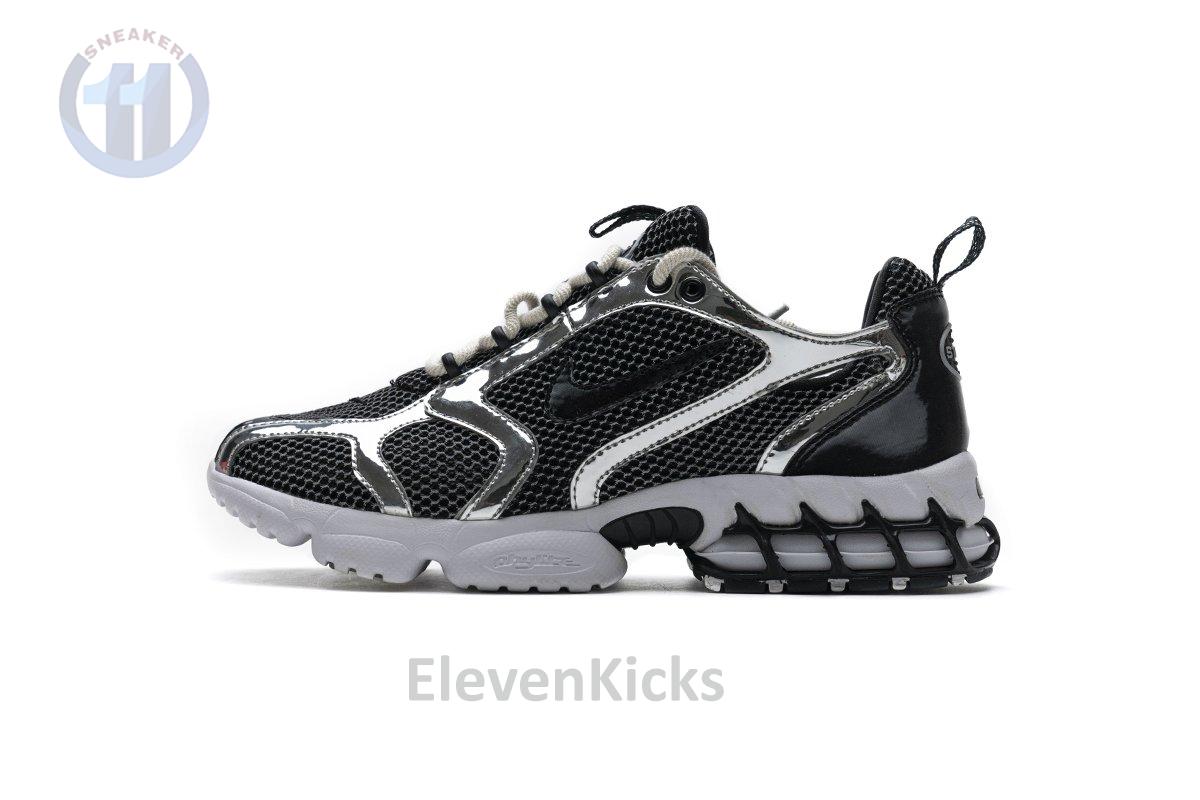 CU1854-001 Stussy x Nike Air Zoom Spiridon Cage 2 Black Silver