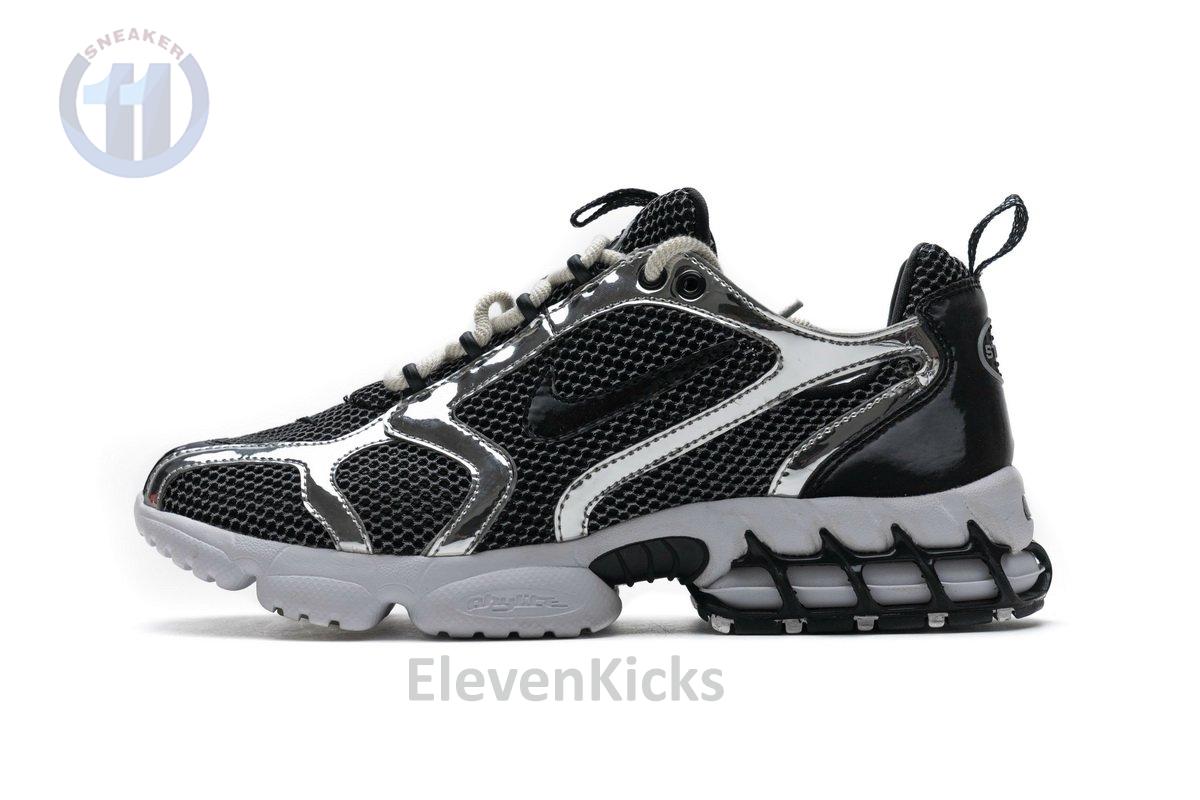 CU1854-001 Stussy x Nike Air Zoom Spiridon Cage 2 Black Silver