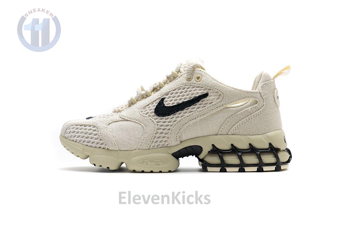 CQ5486-200 Stussy X Nike Air Zoom Spiridon Caged 2 Fossil
