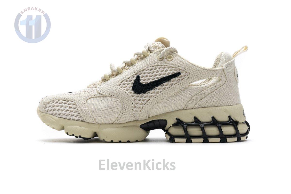 CQ5486-200 Stussy X Nike Air Zoom Spiridon Caged 2 Fossil