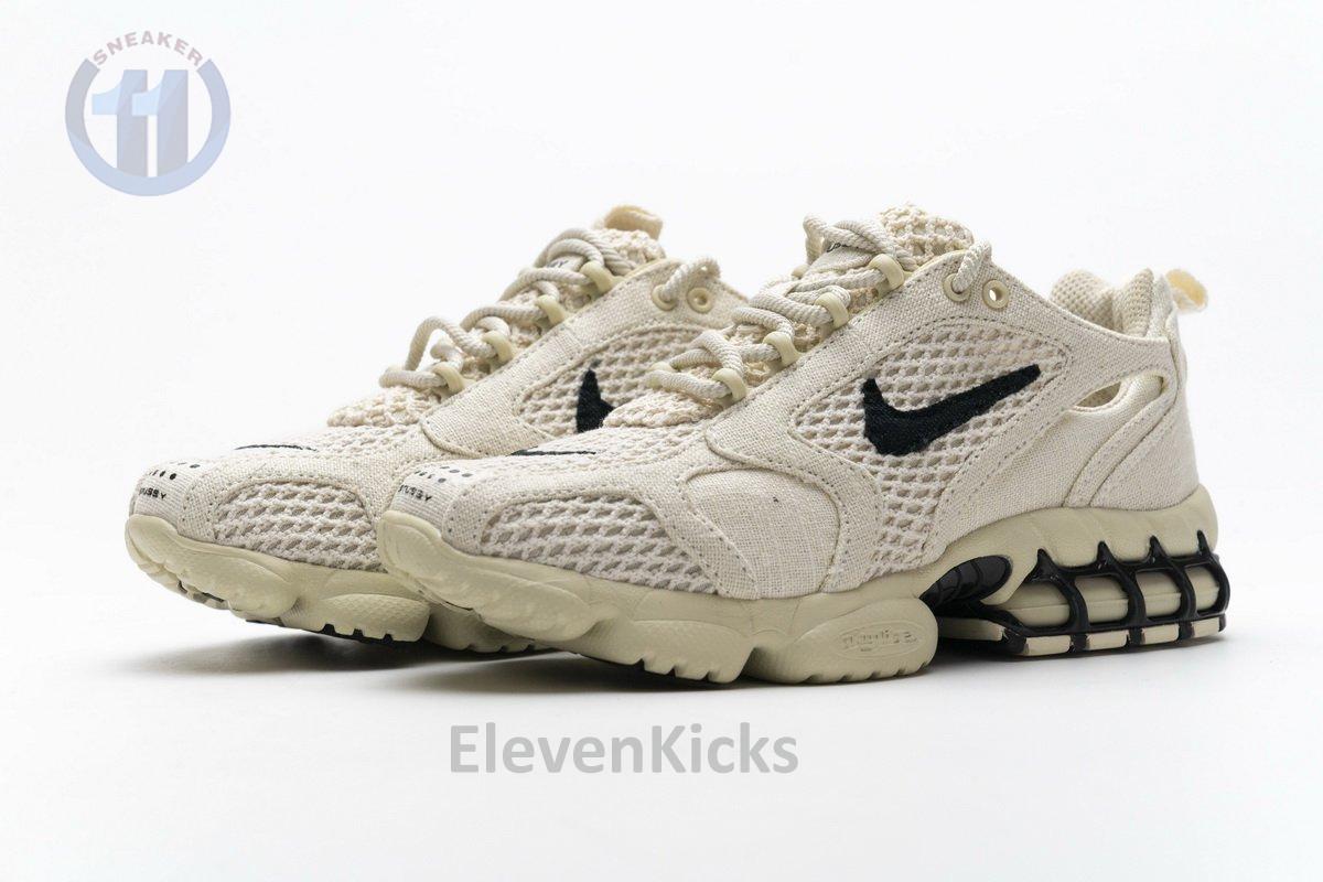 CQ5486-200 Stussy X Nike Air Zoom Spiridon Caged 2 Fossil