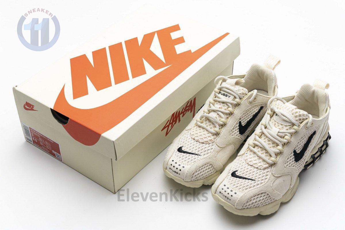 CQ5486-200 Stussy X Nike Air Zoom Spiridon Caged 2 Fossil