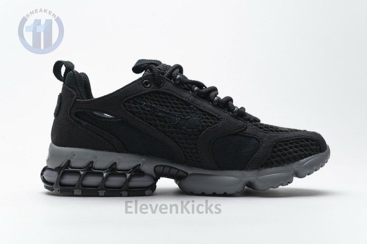 CQ5486-001 Stussy x Nike Air Zoom Spiridon Cage 2 Black Cool Grey