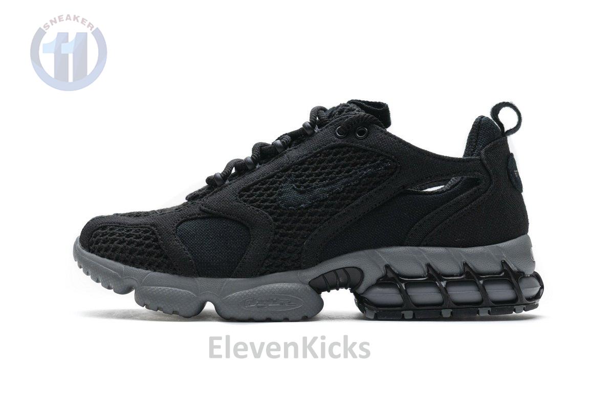 CQ5486-001 Stussy x Nike Air Zoom Spiridon Cage 2 Black Cool Grey