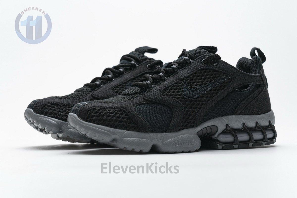 CQ5486-001 Stussy x Nike Air Zoom Spiridon Cage 2 Black Cool Grey