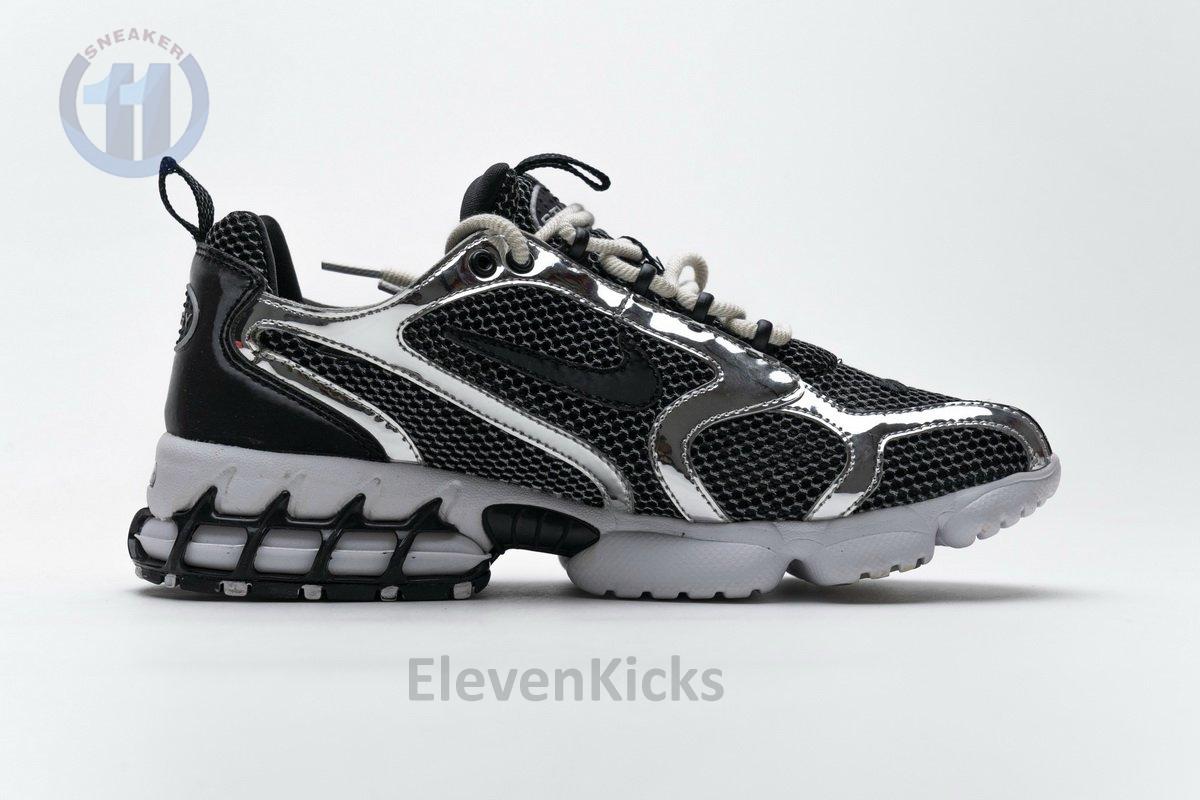 CU1854-001 Stussy x Nike Air Zoom Spiridon Cage 2 Black Silver