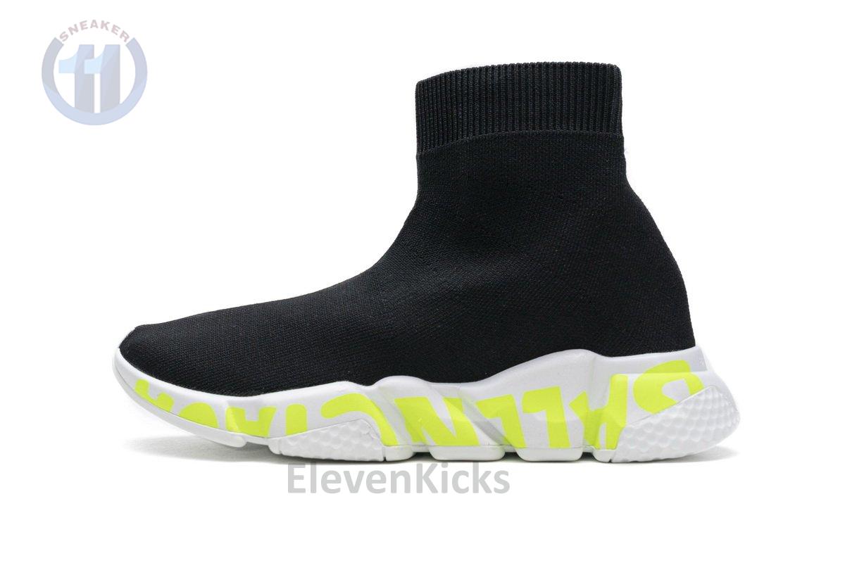 Ba*len*cia*ga stretch mesh high top sneaker black white