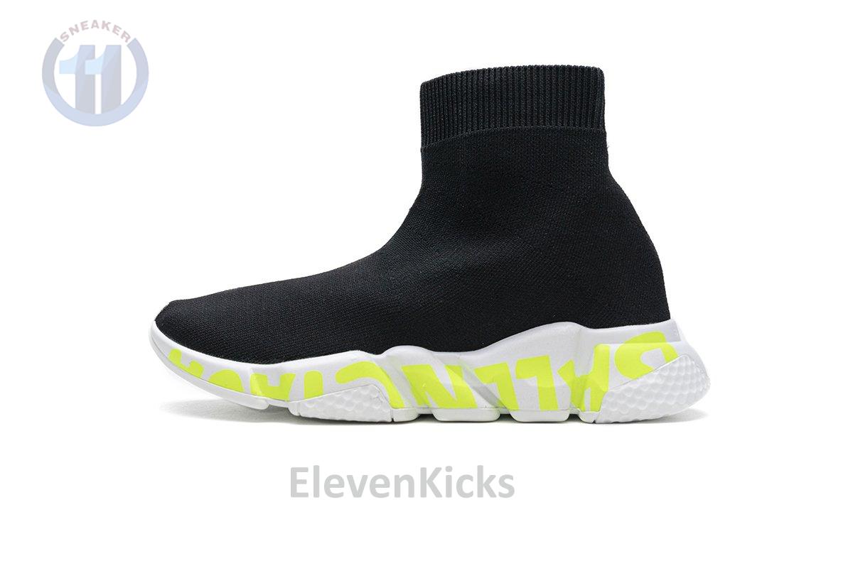 Ba*len*cia*ga stretch mesh high top sneaker black white
