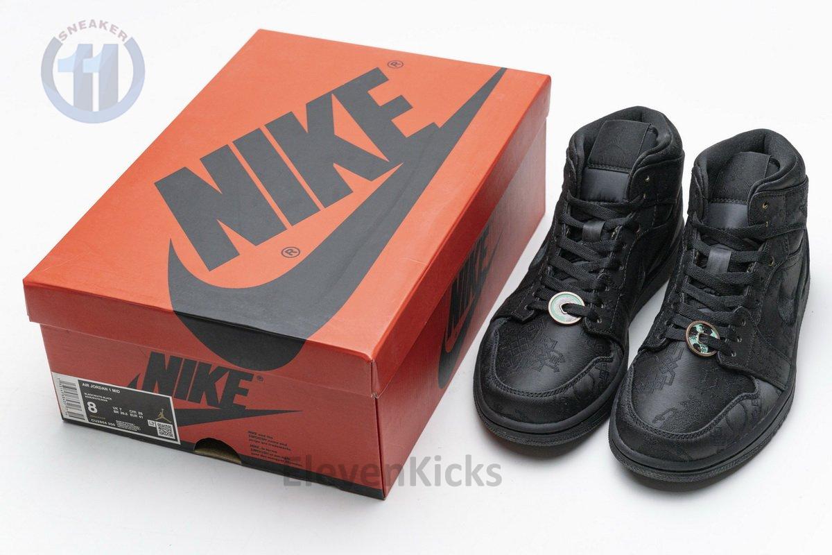 CU2804-300 Edison Chen x Air Jordan 1 Mid “Fearless Black”