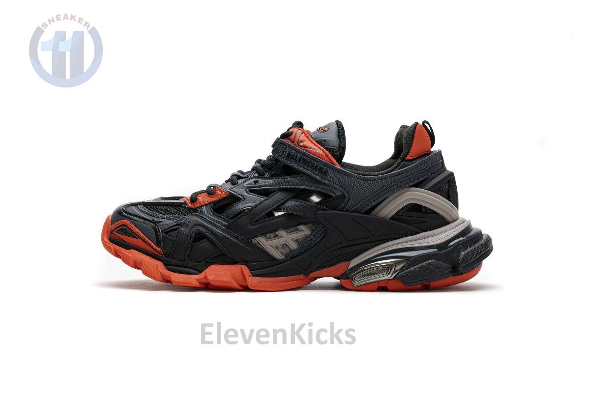 570391 W2GN1 2002 Blenciaga Track 2 Sneaker Dark Grey Orange