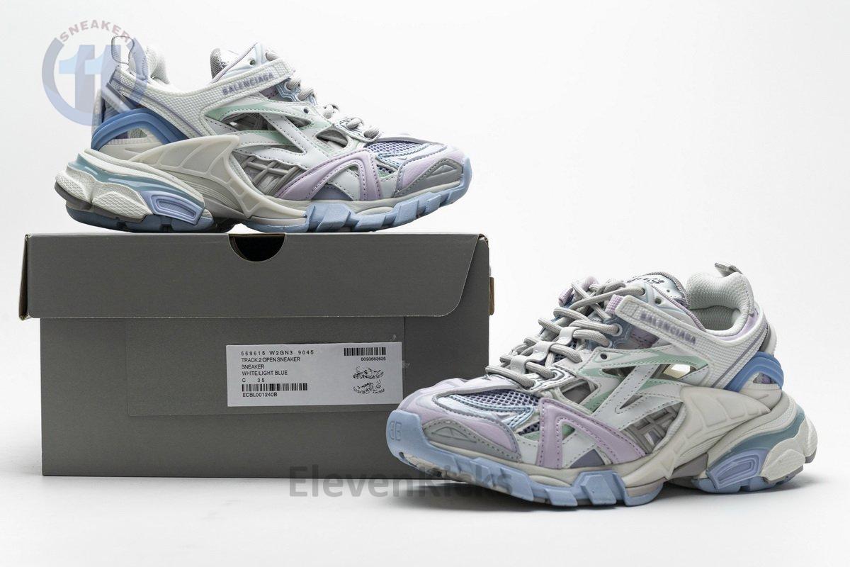 568615 W2GN3 9045 Blenciaga Track 2 Sneaker White Light Blue