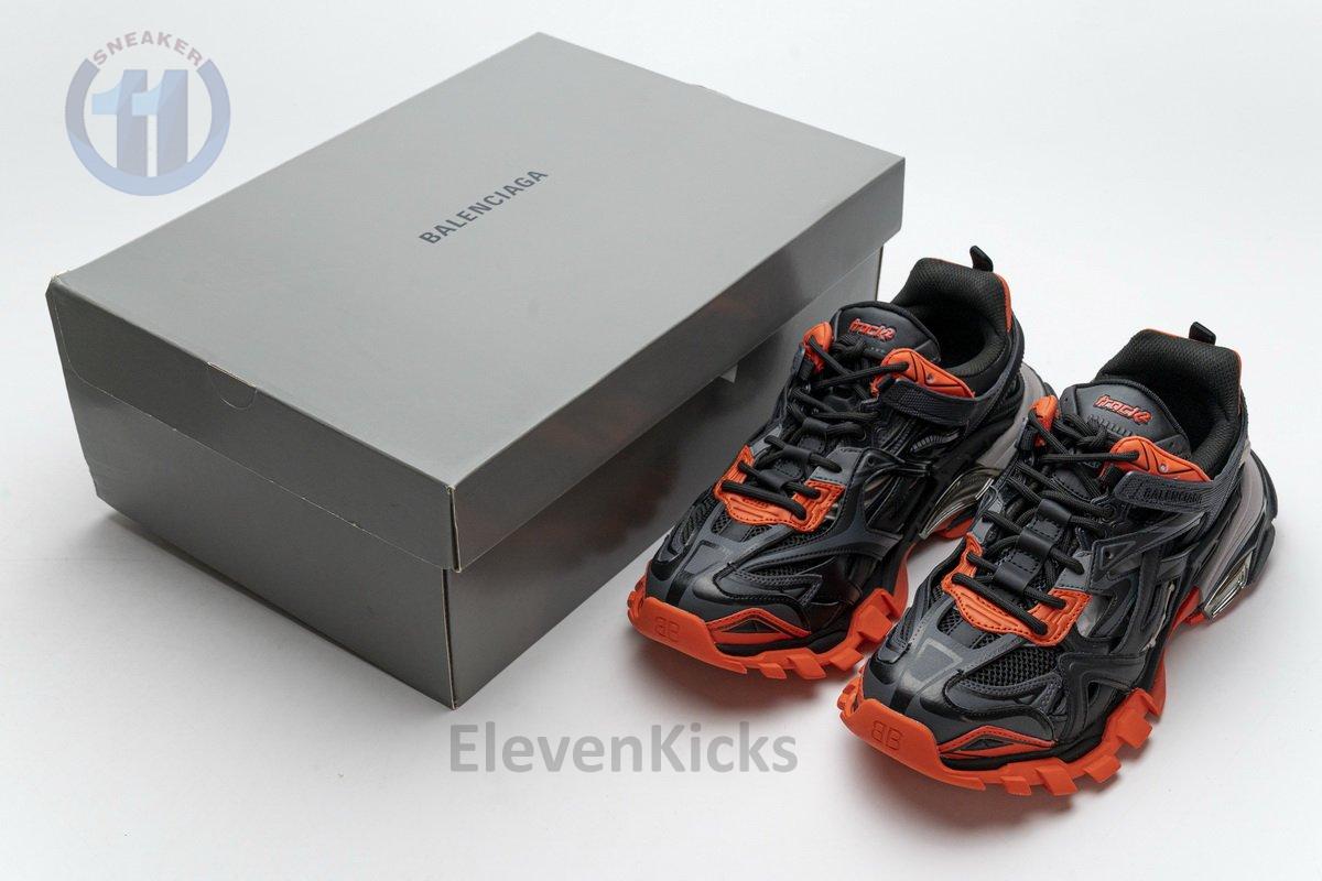 570391 W2GN1 2002 Blenciaga Track 2 Sneaker Dark Grey Orange