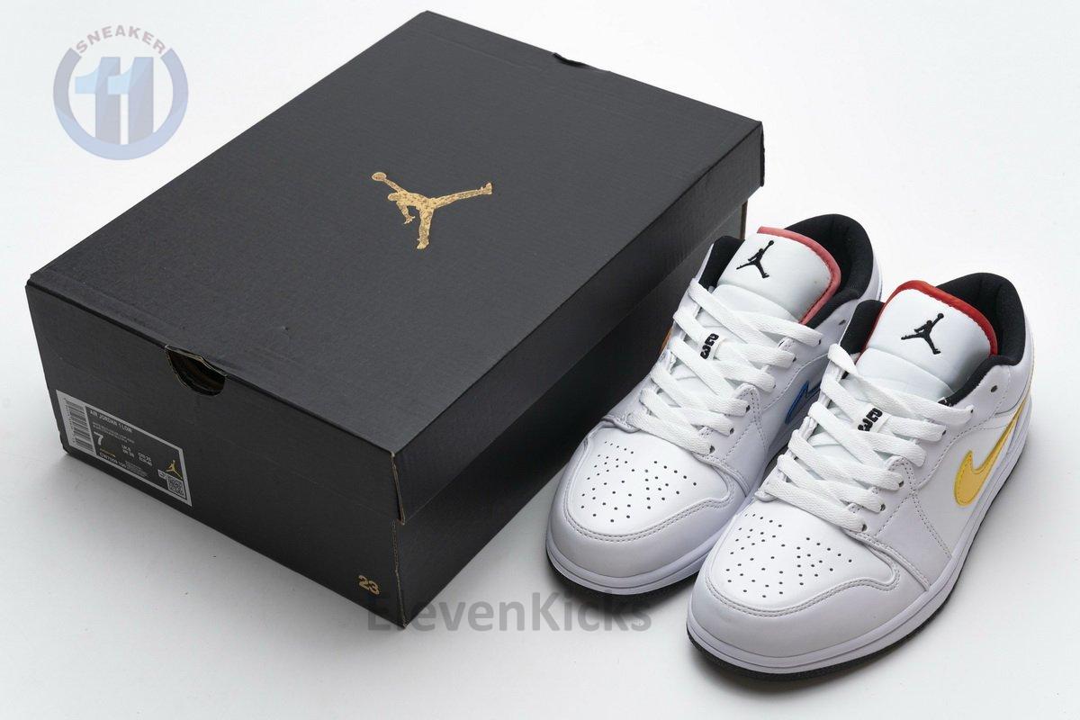 CW7009-100 Air Jordan 1 Low White Multi-Color