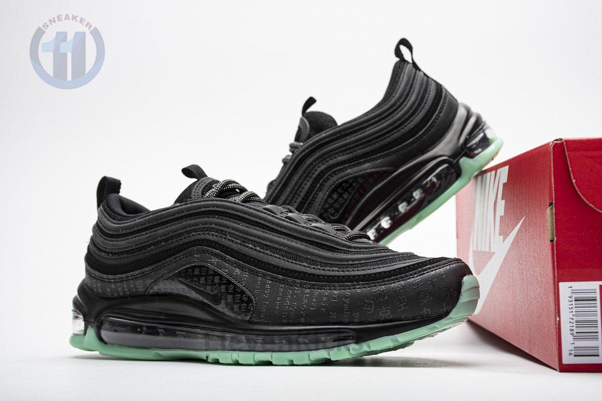 921826-017 Nike Air Max 97 Black Green Glow