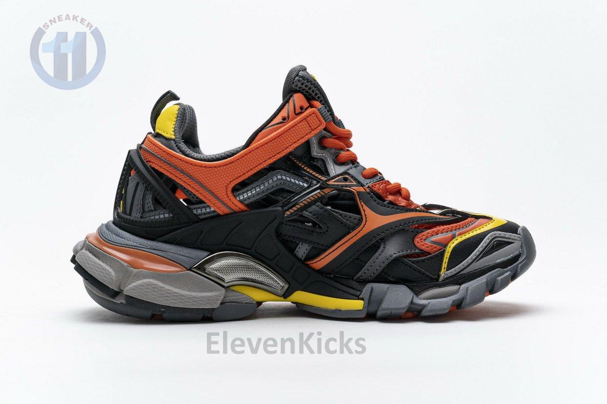 568614 W2GN8 2008 Blenciaga Track 2 Sneaker Black Orange