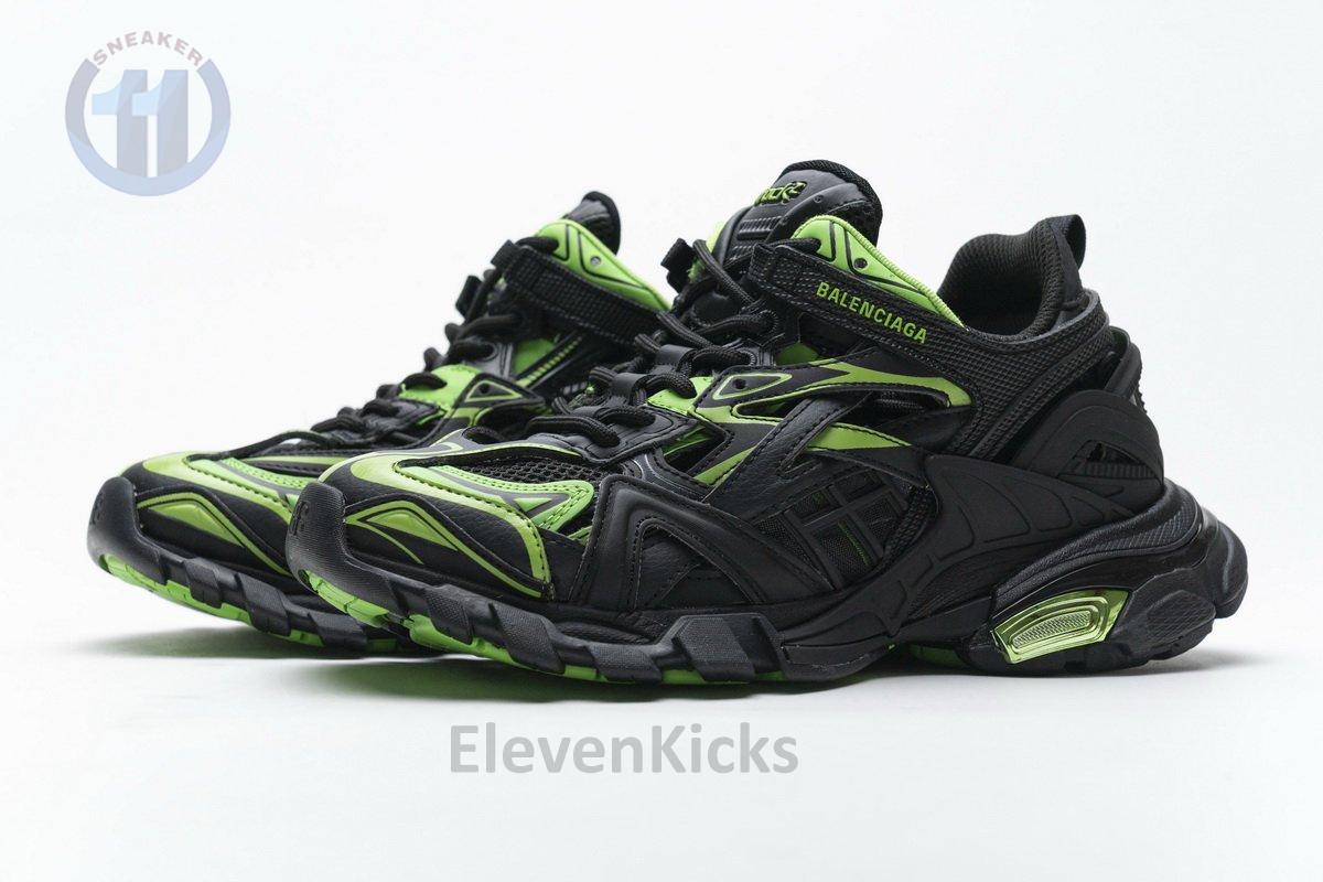 568615 W2GN1 1012 Blenciaga Track 2 Sneaker Black Green
