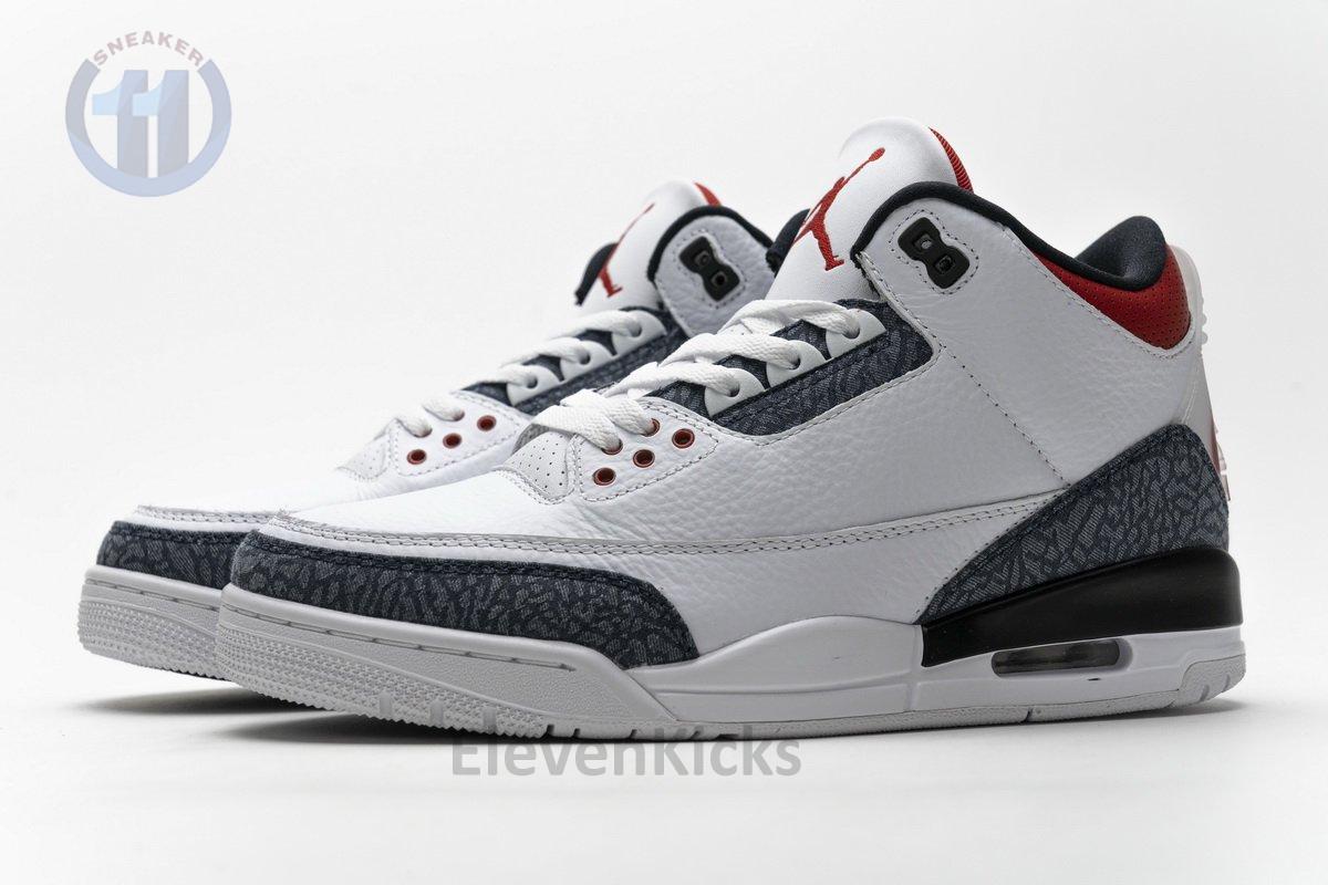 CZ6431-100 Air Jordan 3 Retro Fire Red Denim