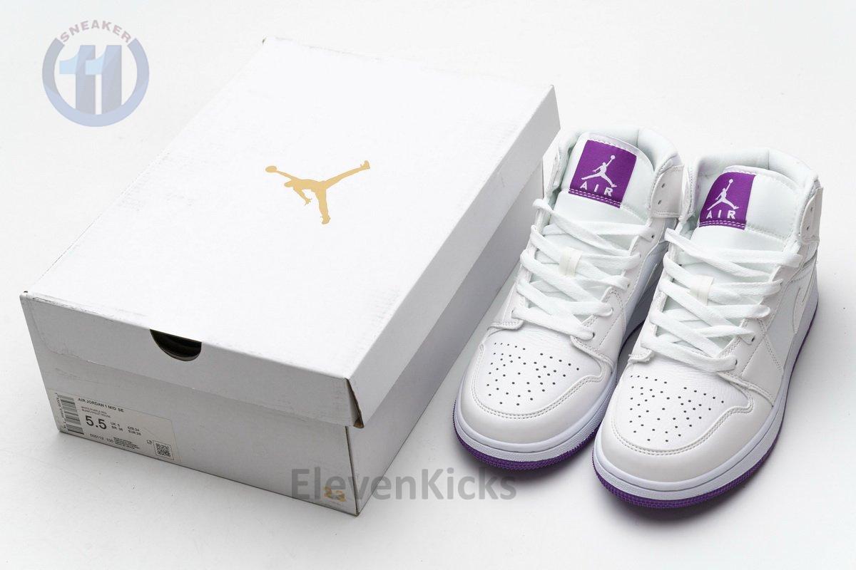 555112-100 Air Jordan 1 Mid SE White Fuchsia Blast