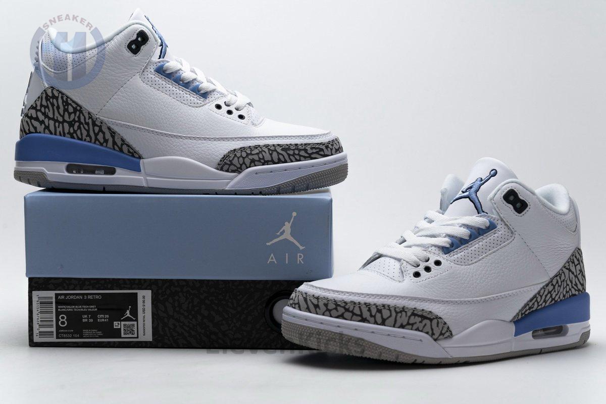 CT8532-104 Air Jordan 3 ‘UNC’