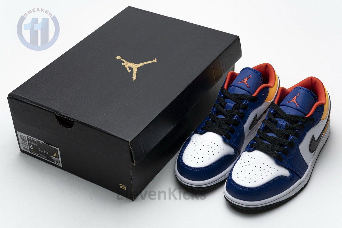 553558-123 Air Jordan 1 Low Blue Yellow Orange