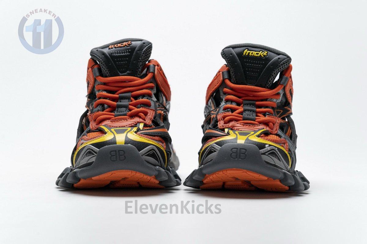 568614 W2GN8 2008 Blenciaga Track 2 Sneaker Black Orange