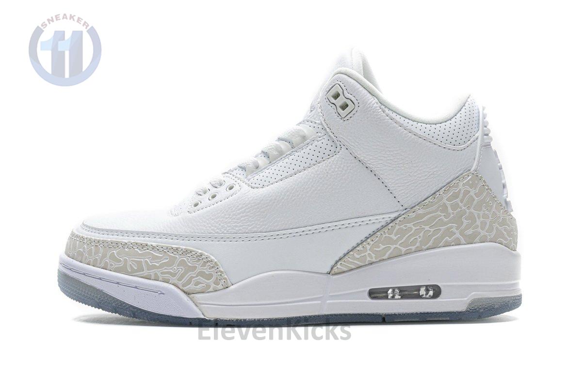 136064-111 Air Jordan 3 Retro Pure White
