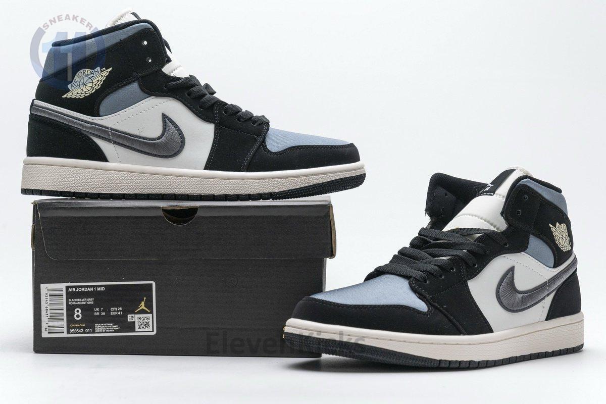 852542-011 Air Jordan 1 Mid SE “Satin Grey”