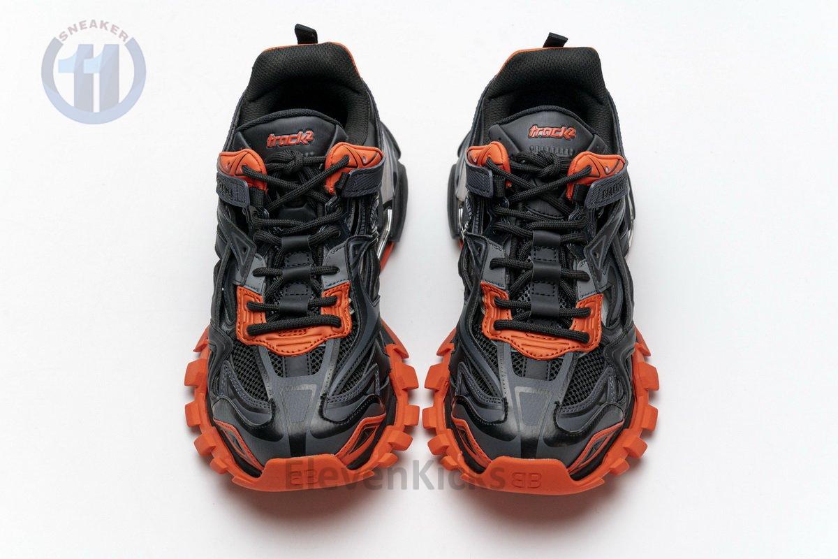 570391 W2GN1 2002 Blenciaga Track 2 Sneaker Dark Grey Orange