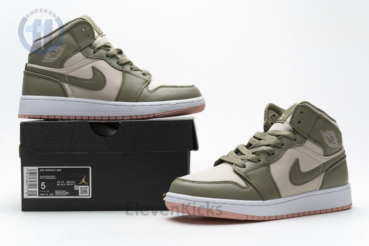 555112-225 Air Jordan 1 Mid GS Trooper Bleached Coral