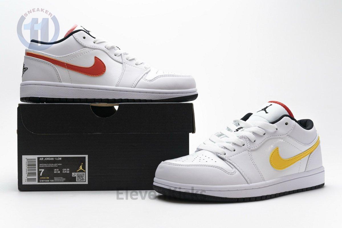 CW7009-100 Air Jordan 1 Low White Multi-Color