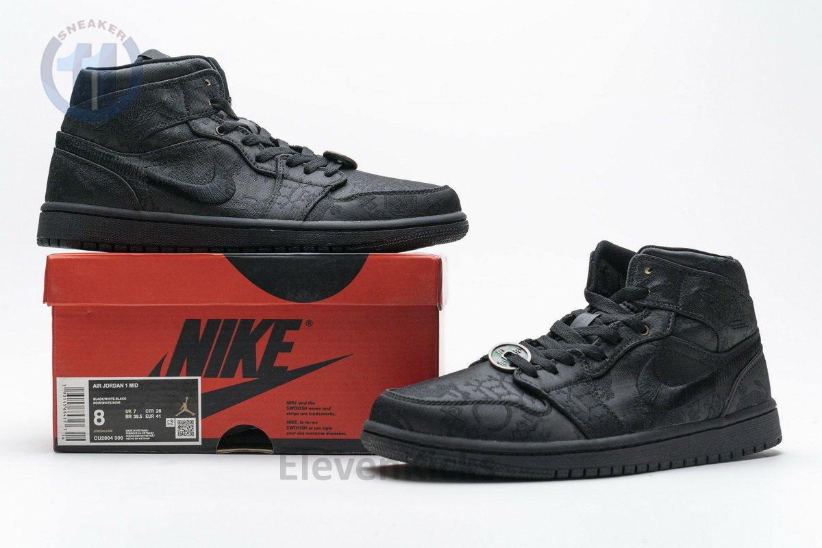 CU2804-300 Edison Chen x Air Jordan 1 Mid “Fearless Black”