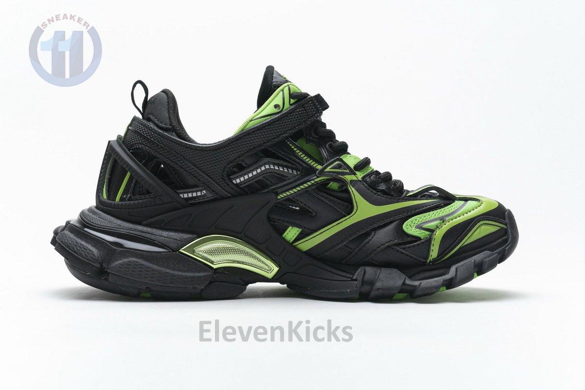 568615 W2GN1 1012 Blenciaga Track 2 Sneaker Black Green