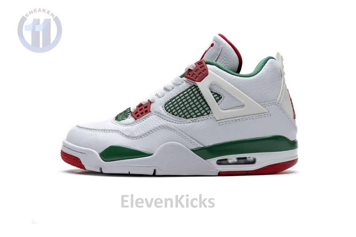 AQ3816-063 Air Jordan 4 Retro White Green Red