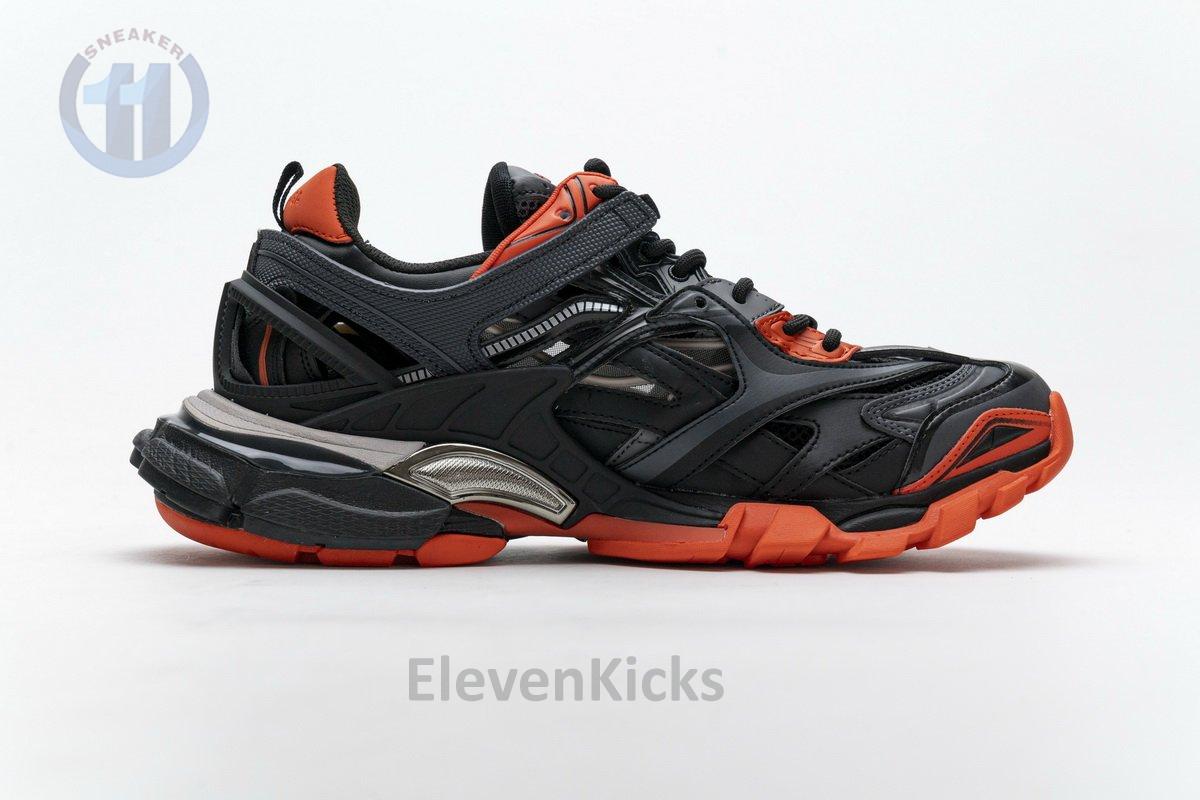 570391 W2GN1 2002 Blenciaga Track 2 Sneaker Dark Grey Orange
