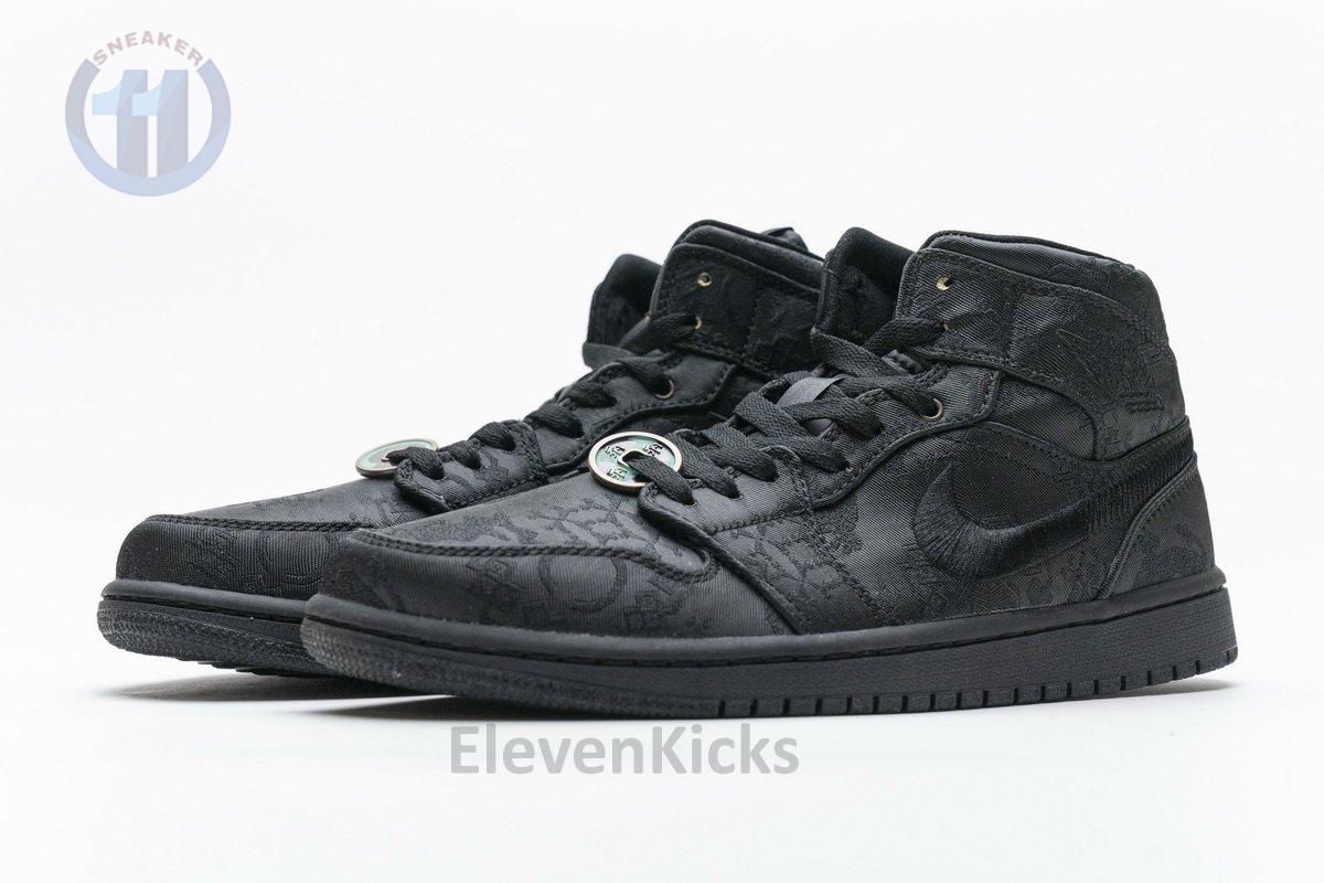 CU2804-300 Edison Chen x Air Jordan 1 Mid “Fearless Black”