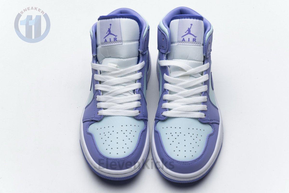 554725-500 Air Jordan 1 Mid Purple Aqua Blue