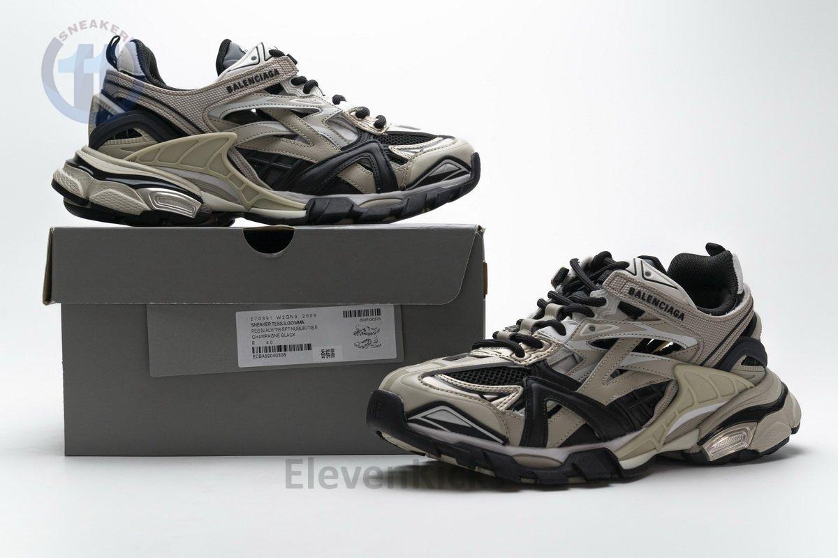 570391 W2GN9 2009 Blenciaga Track 2 Sneaker Champagne Black