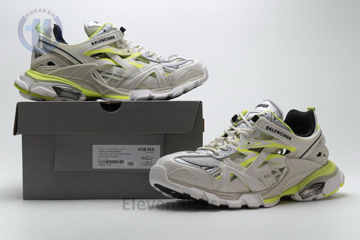 568515 W2ON3 9073 Blenciaga Track 2 Sneaker White Fluo Yellow