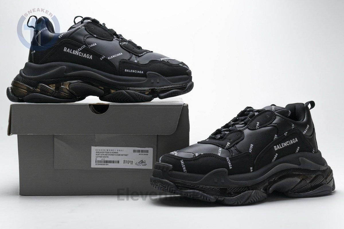 524039 w09e1 2021 Ba*len*cia*ga triple s letter black