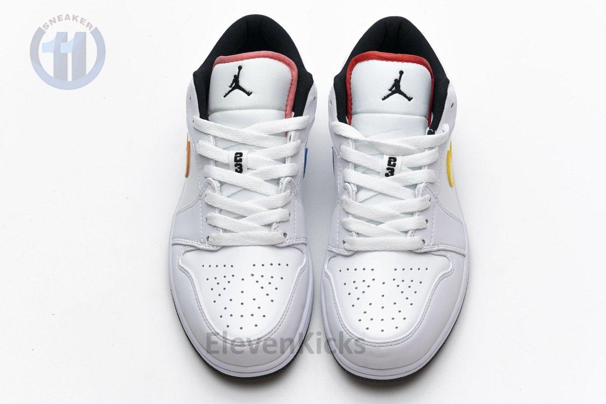 CW7009-100 Air Jordan 1 Low White Multi-Color