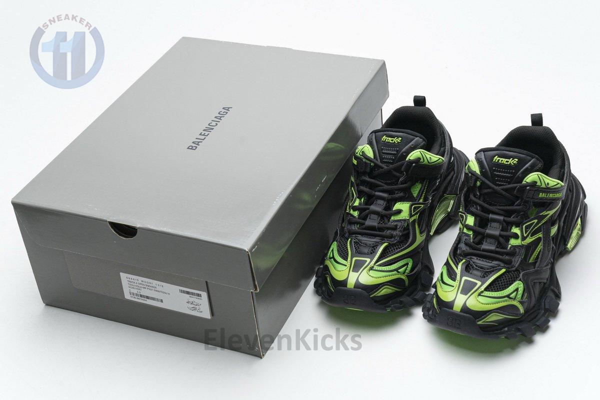 568615 W2GN1 1012 Blenciaga Track 2 Sneaker Black Green
