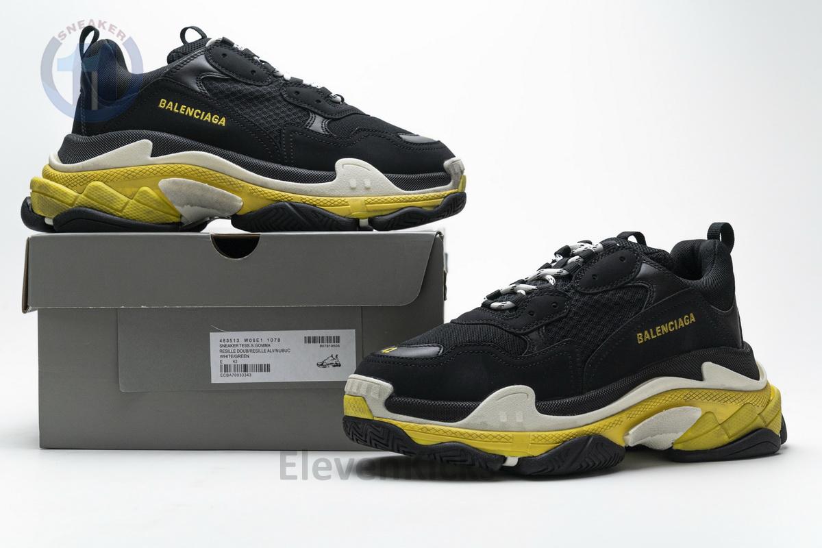 483513 w06e1 1078 Ba*len*cia*ga triple s black yellow
