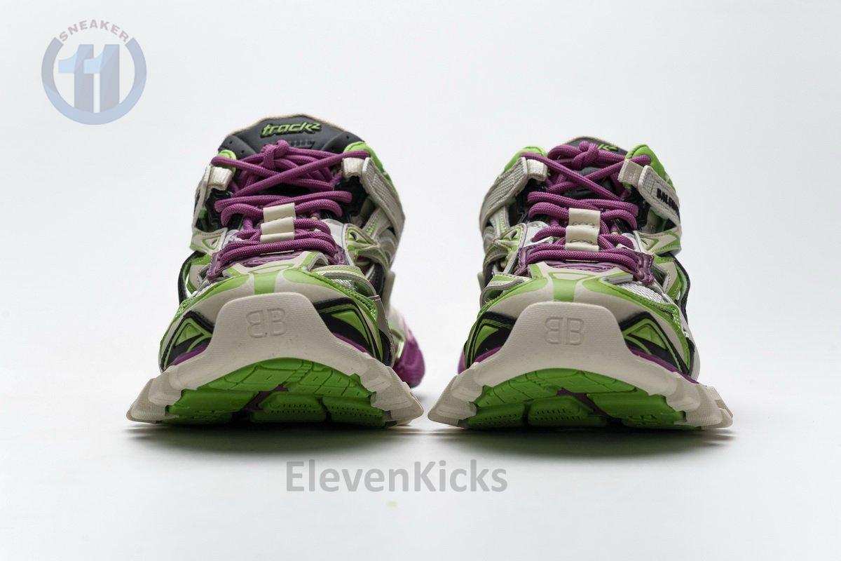 568615 W2GN3 9199 Blenciaga Track 2 Sneaker White Green Pink
