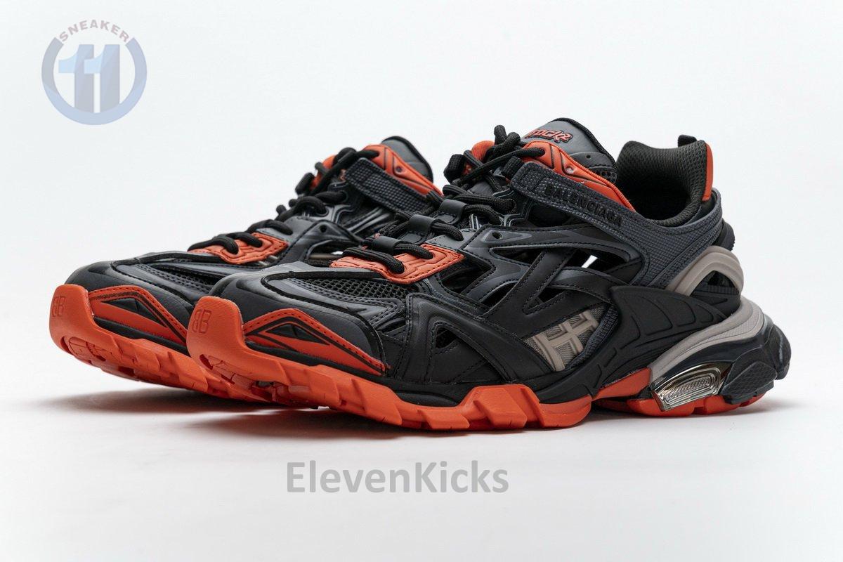 570391 W2GN1 2002 Blenciaga Track 2 Sneaker Dark Grey Orange