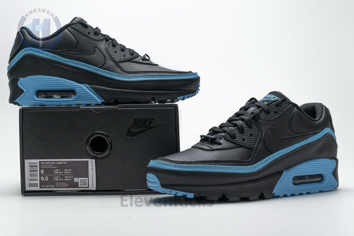 CJ7197-002 Undefeated x Nike Air Max 90 Black Blue Fury