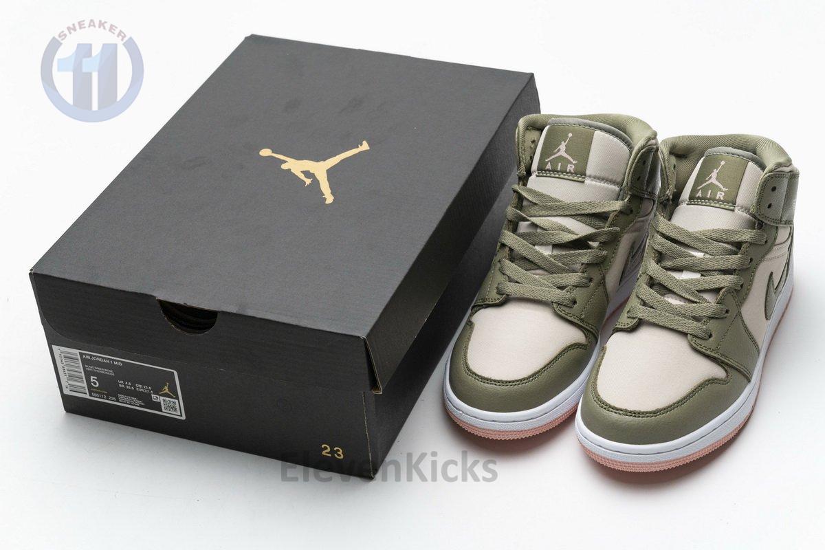 555112-225 Air Jordan 1 Mid GS Trooper Bleached Coral